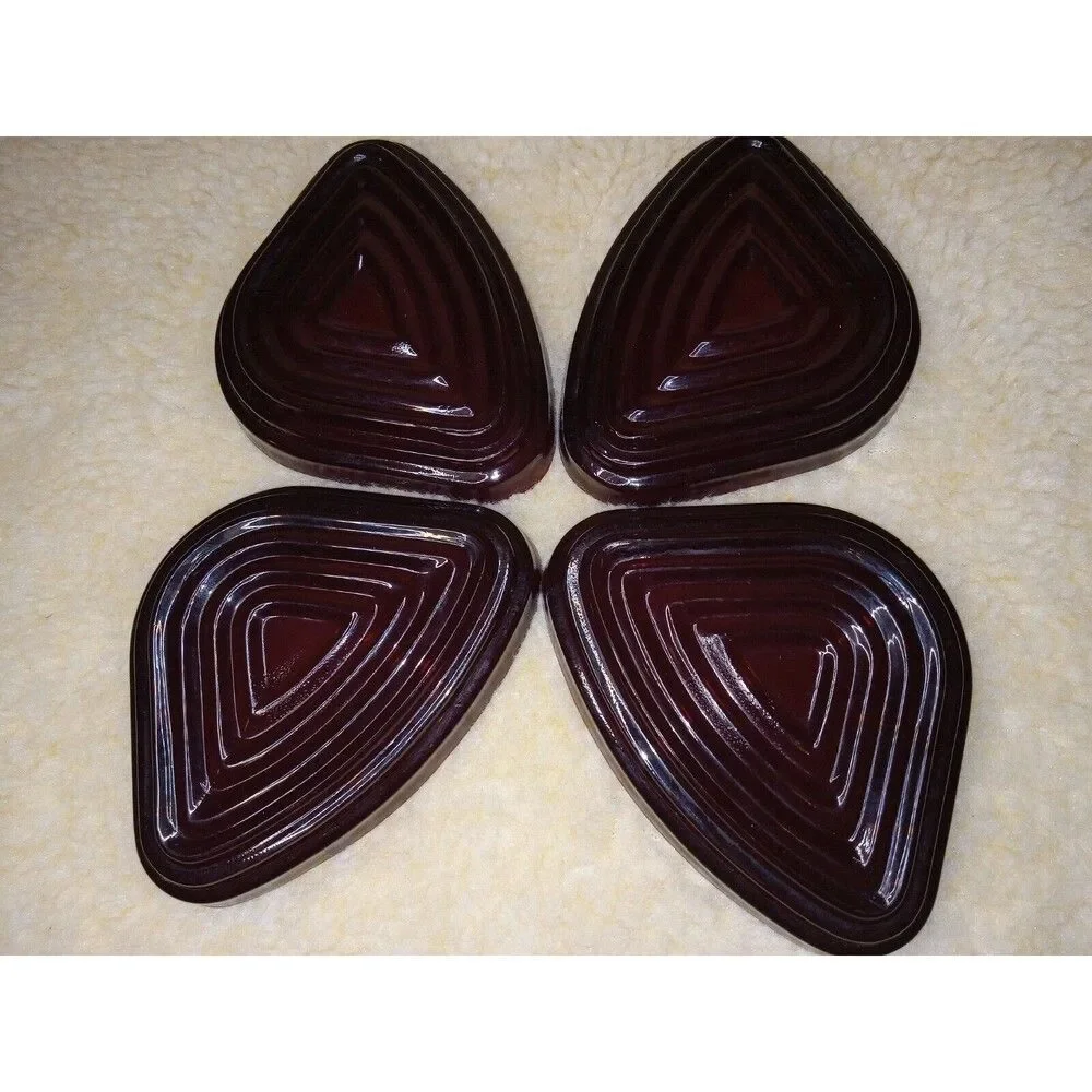 Vintage Royal Ruby Triangle Tray Set Of 4 Anchor Hocking Ruby Red Small Trays